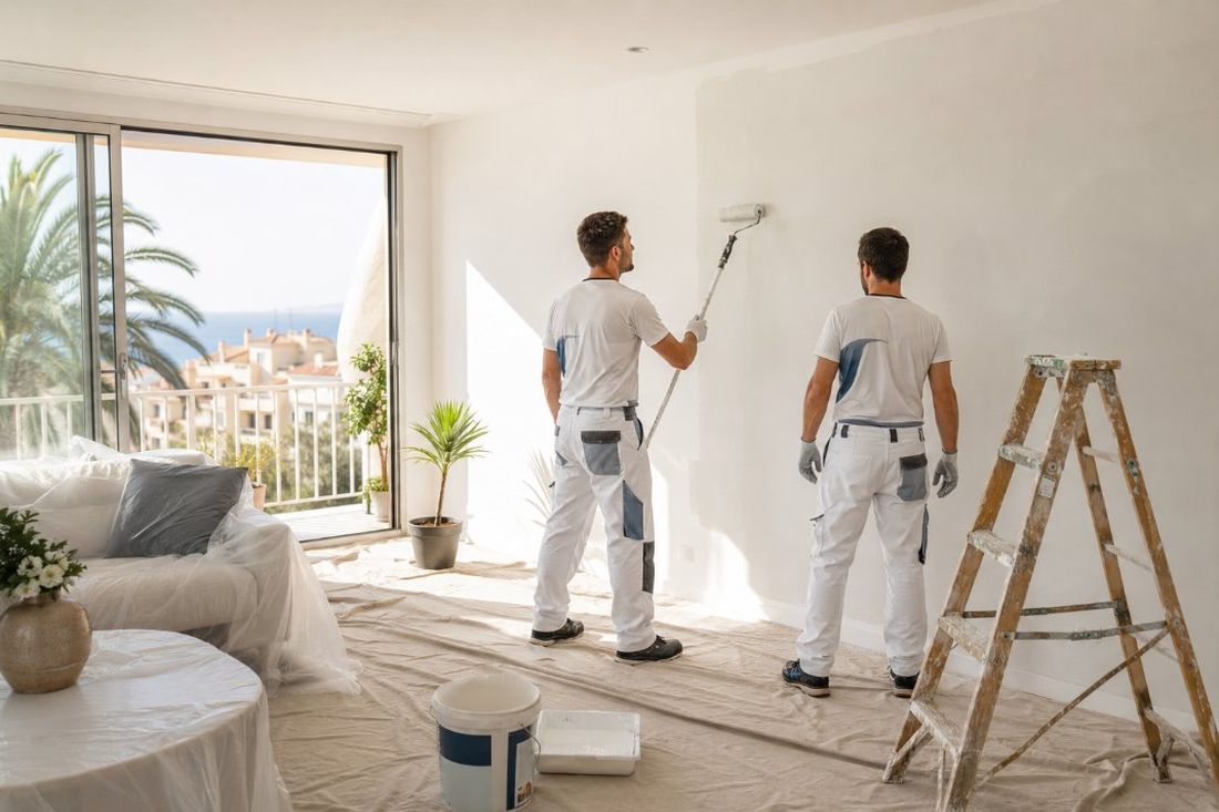 Pintores de Gevic Grup pintando una vivienda en Tarragona
