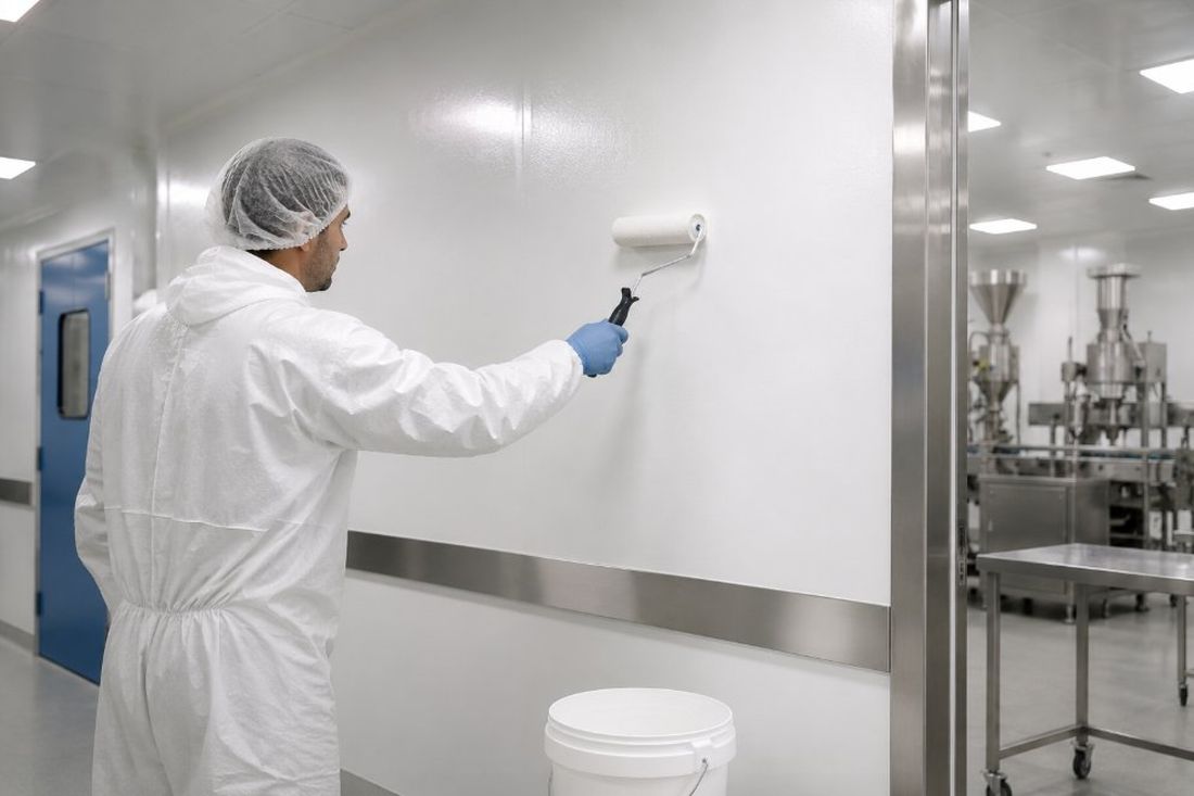 Pared con revestimiento higiénico en la cocina de un restaurante en Tarragona